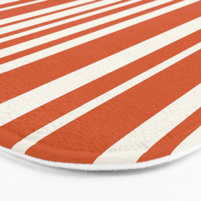 Classic Stripes XLVIII - Bright Retro Red Bath Mat Gallery Image 3