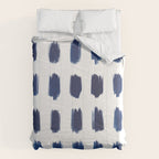 Indigo Abstract Brush Strokes | No. 6 Comforter Gallery Image 6