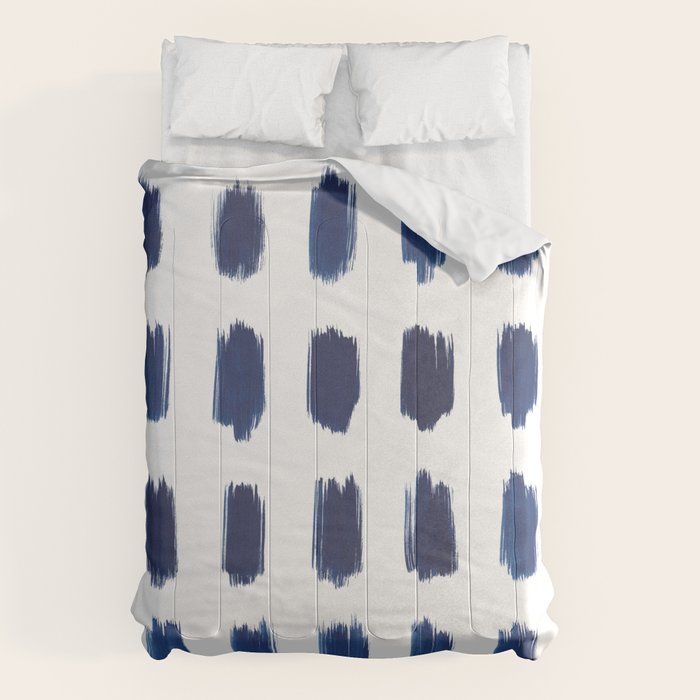 Indigo Abstract Brush Strokes | No. 6 Comforter Gallery Image 6
