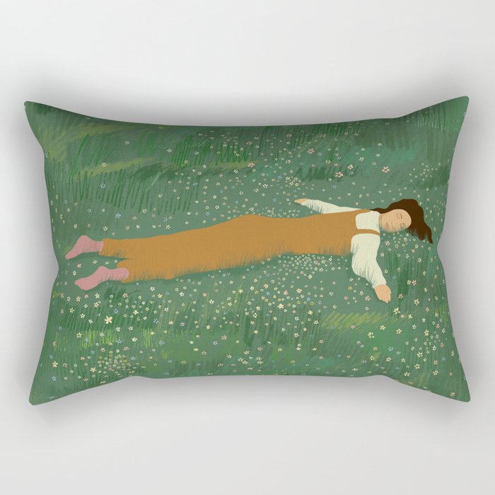 Lazy Naps in the Meadow  Rectangular Pillow Gallery Image 1