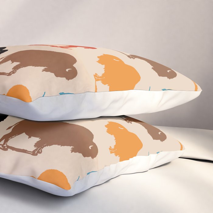Buffalo Bison Pattern 278 Pillow Sham Gallery Image 3