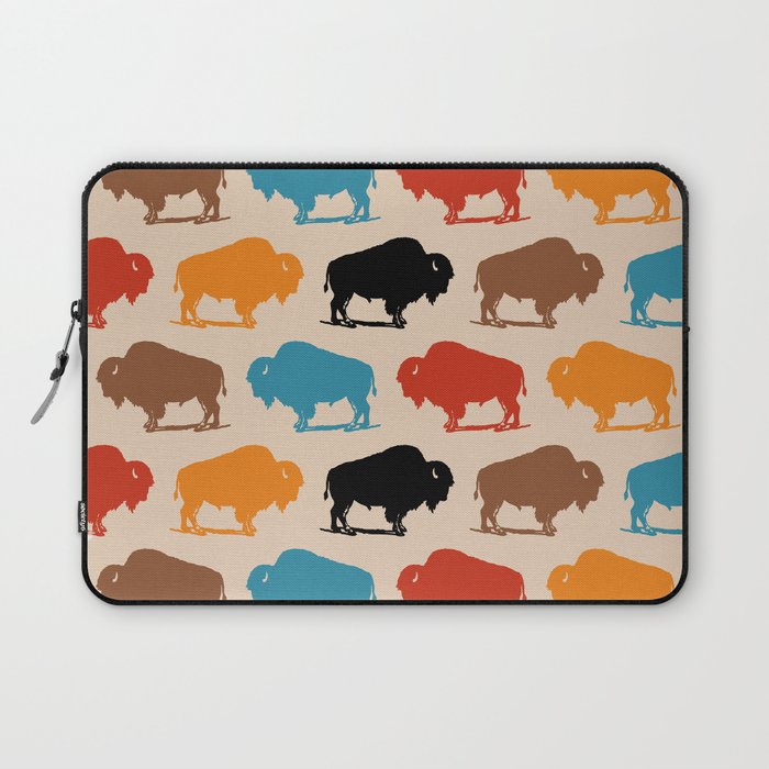 Buffalo Bison Pattern 278 Laptop Sleeve Gallery Image 1