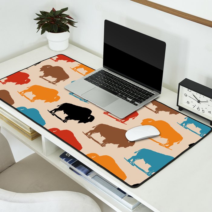 Buffalo Bison Pattern 278 Desk Mat Gallery Image 2