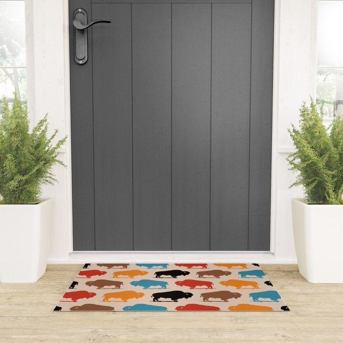 Buffalo Bison Pattern 278 Welcome Mat Gallery Image 3