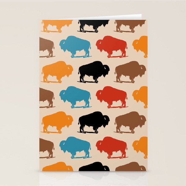 Buffalo Bison Pattern 278 Stationery Card Gallery Image 2
