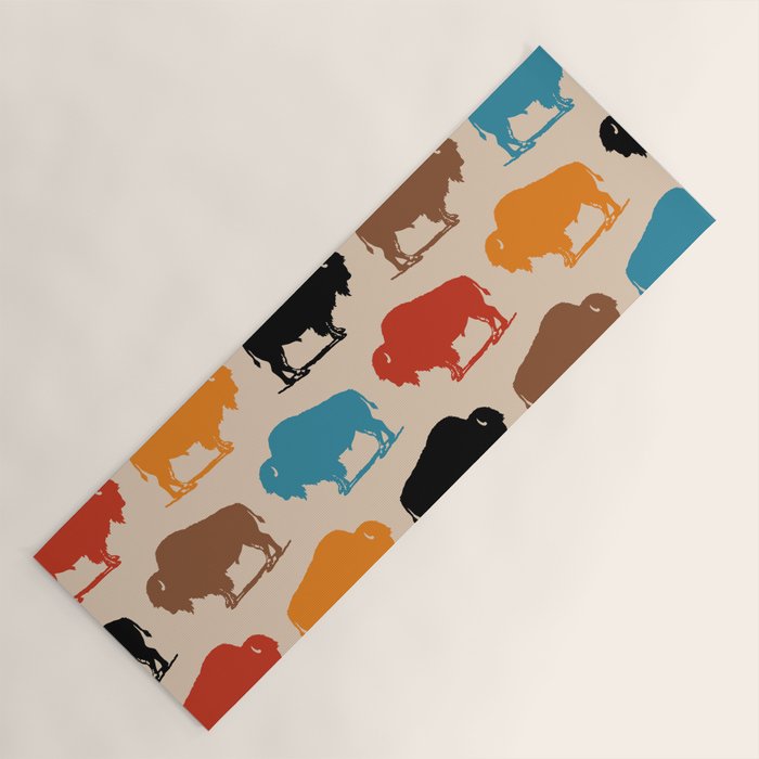 Buffalo Bison Pattern 278 Yoga Mat Gallery Image 1