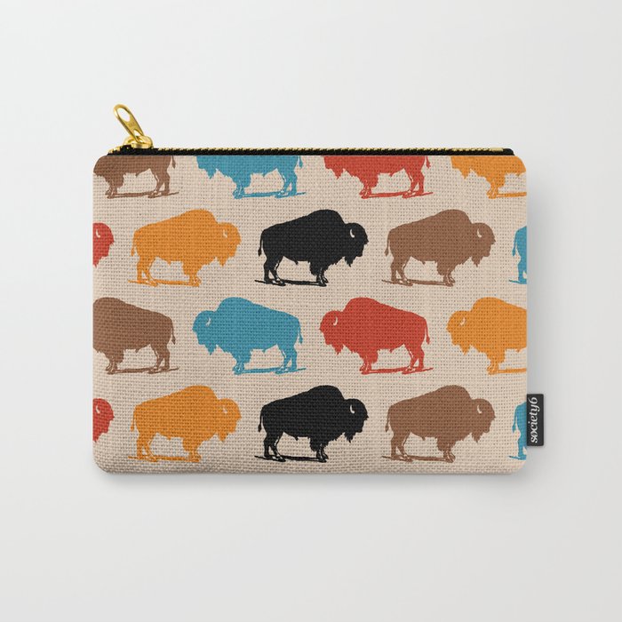 Buffalo Bison Pattern 278 Carry All Pouch Gallery Image 1