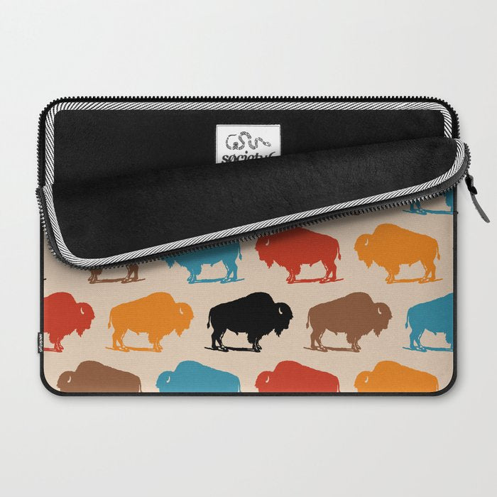 Buffalo Bison Pattern 278 Laptop Sleeve Gallery Image 2