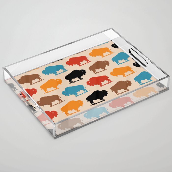 Buffalo Bison Pattern 278 Acrylic Tray Gallery Image 1