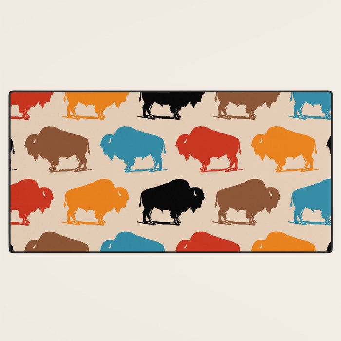 Buffalo Bison Pattern 278 Desk Mat Gallery Image 3