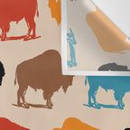 Buffalo Bison Pattern 278 Wall Tapestry Gallery Image 3