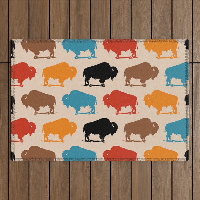 Buffalo Bison Pattern 278 Outdoor Rug Gallery Image 1