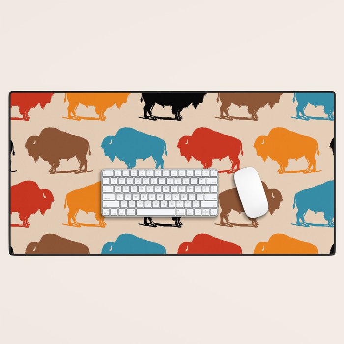 Buffalo Bison Pattern 278 Desk Mat Gallery Image 1