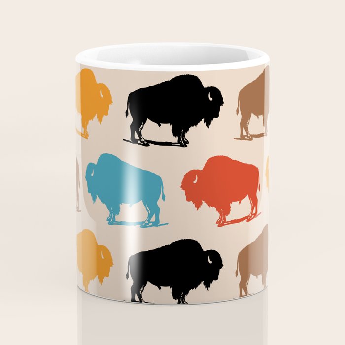 Buffalo Bison Pattern 278 Coffee Mug Gallery Image 4