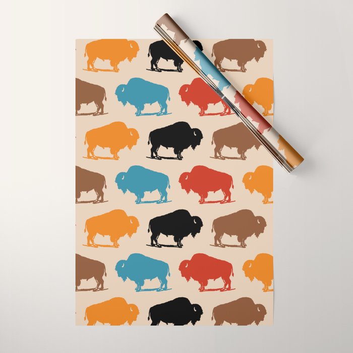 Buffalo Bison Pattern 278 Wrapping Paper Gallery Image 1