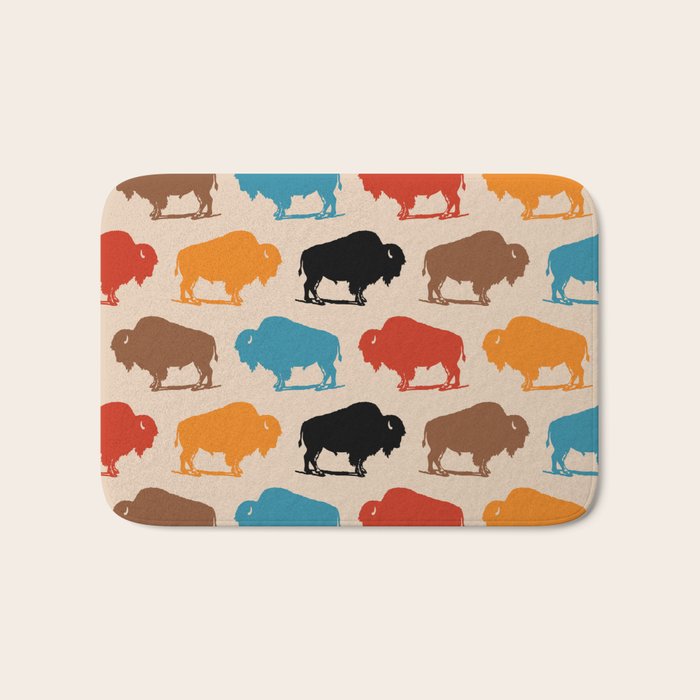 Buffalo Bison Pattern 278 Bath Mat Gallery Image 1