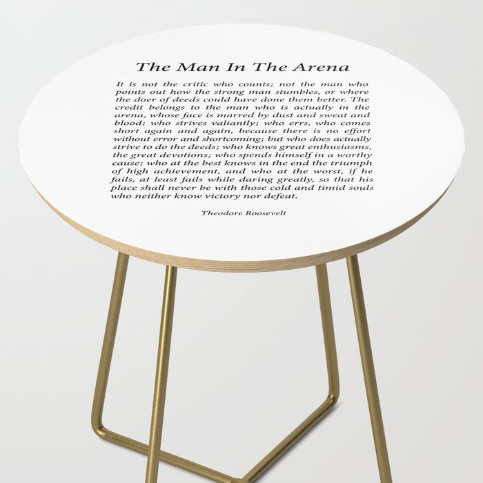 The Man In The Arena by Theodore Roosevelt Side Table Gallery Image 2