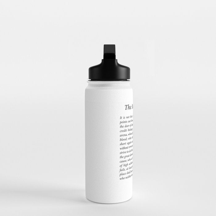The Man In The Arena by Theodore Roosevelt Water Bottle Gallery Image 3