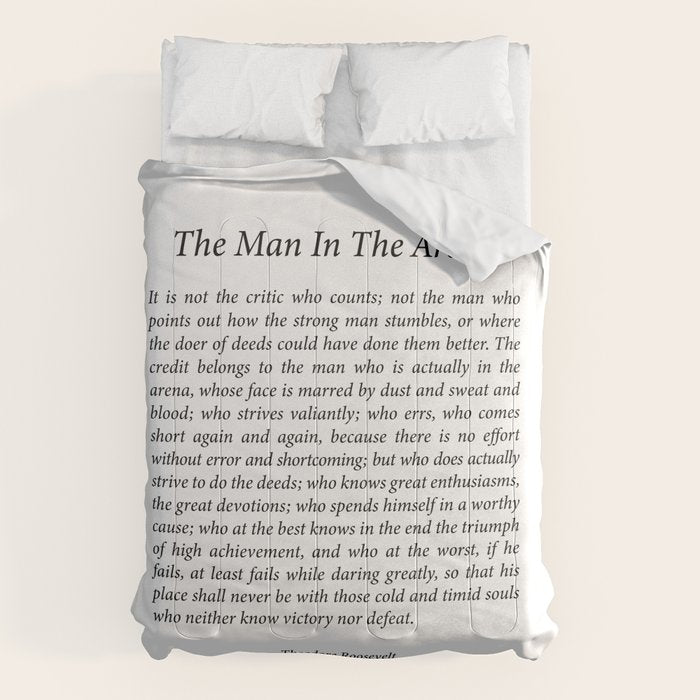 The Man In The Arena by Theodore Roosevelt Comforter Gallery Image 6