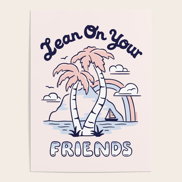 LEAN ON YOUR FRIENDS (BLUE/PINK) Poster Gallery Image 4