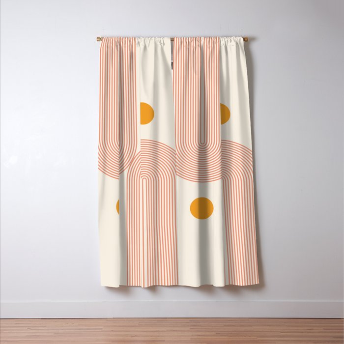 Abstraction_SUN_DOUBLE_LINE_POP_ART_Minimalism_001C Window Curtain Gallery Image 3