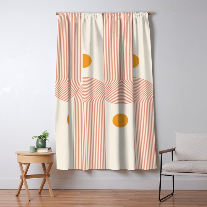 Abstraction_SUN_DOUBLE_LINE_POP_ART_Minimalism_001C Window Curtain Gallery Image 5