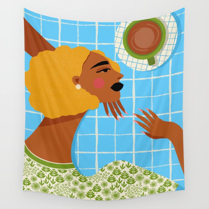 Coffee, Please Wall Tapestry Gallery Image 4