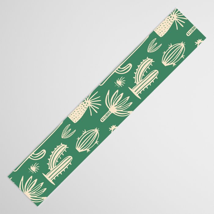 Retro hand drawn cactus plant pattern Table Runner Gallery Image 3