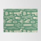 Retro hand drawn cactus plant pattern Rug Gallery Image 2
