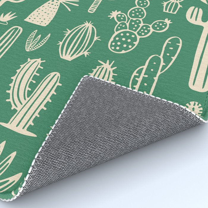 Retro hand drawn cactus plant pattern Rug Gallery Image 4