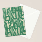 Retro hand drawn cactus plant pattern Stationery Card Gallery Image 2