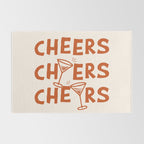 Cheers. Cocktails and Drinks in Burnt Orange and Linen White Rug Gallery Image 2