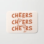 Cheers. Cocktails and Drinks in Burnt Orange and Linen White Bath Mat Gallery Image 1
