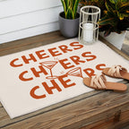 Cheers. Cocktails and Drinks in Burnt Orange and Linen White Outdoor Rug Gallery Image 2