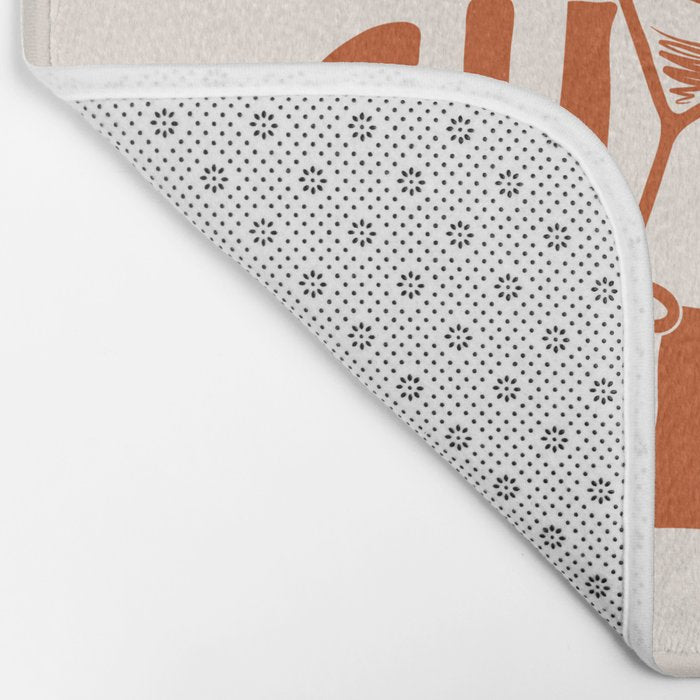 Cheers. Cocktails and Drinks in Burnt Orange and Linen White Bath Mat Gallery Image 2