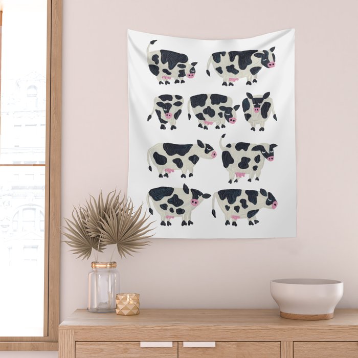Cow Collection - White Wall Tapestry Gallery Image 2