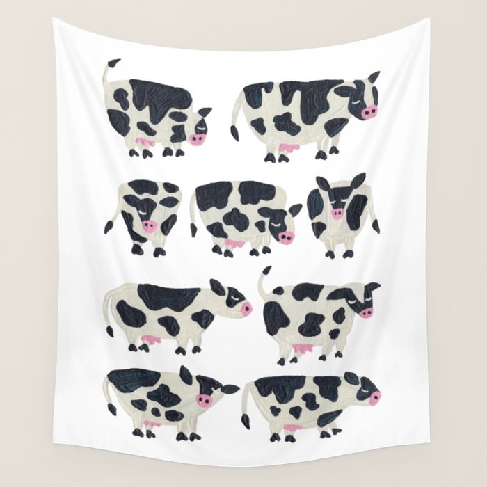 Cow Collection - White Wall Tapestry Gallery Image 4