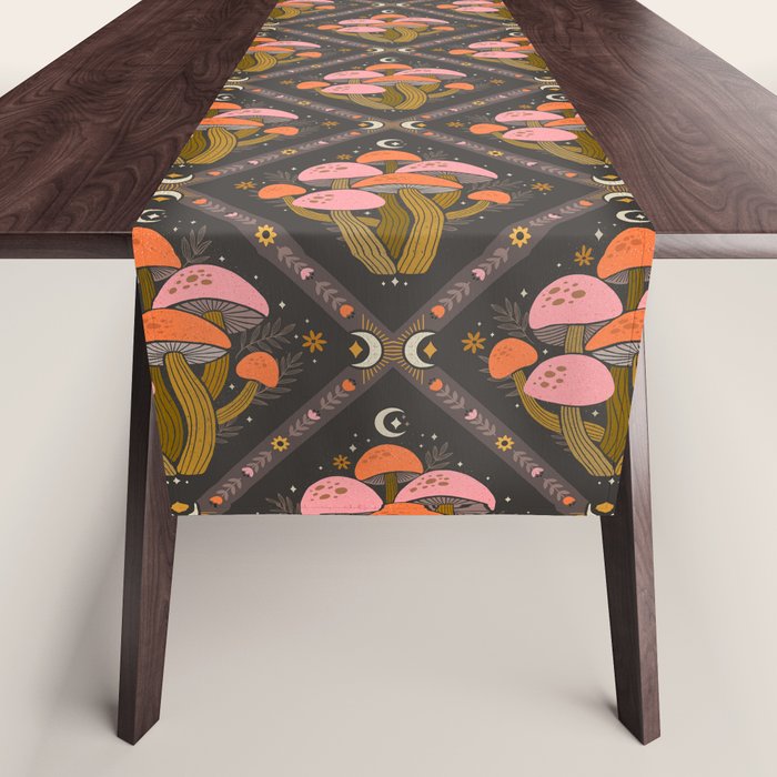 Mushrooms and Moons - Dark Table Runner Gallery Image 1