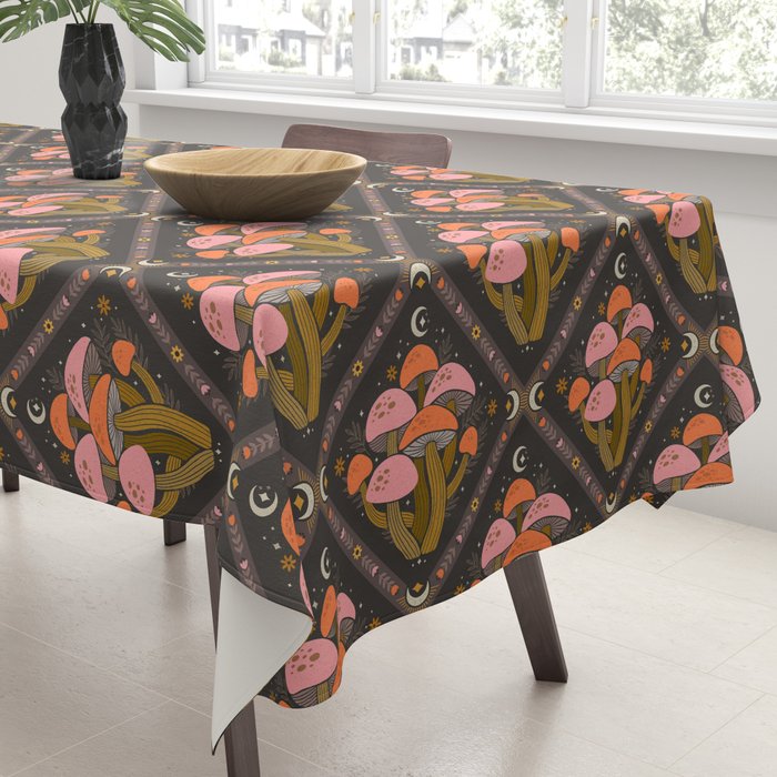 Mushrooms and Moons - Dark Tablecloth Gallery Image 3