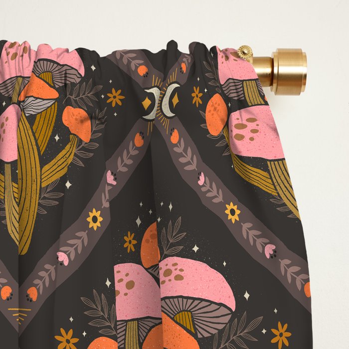 Mushrooms and Moons - Dark Window Curtain Gallery Image 2