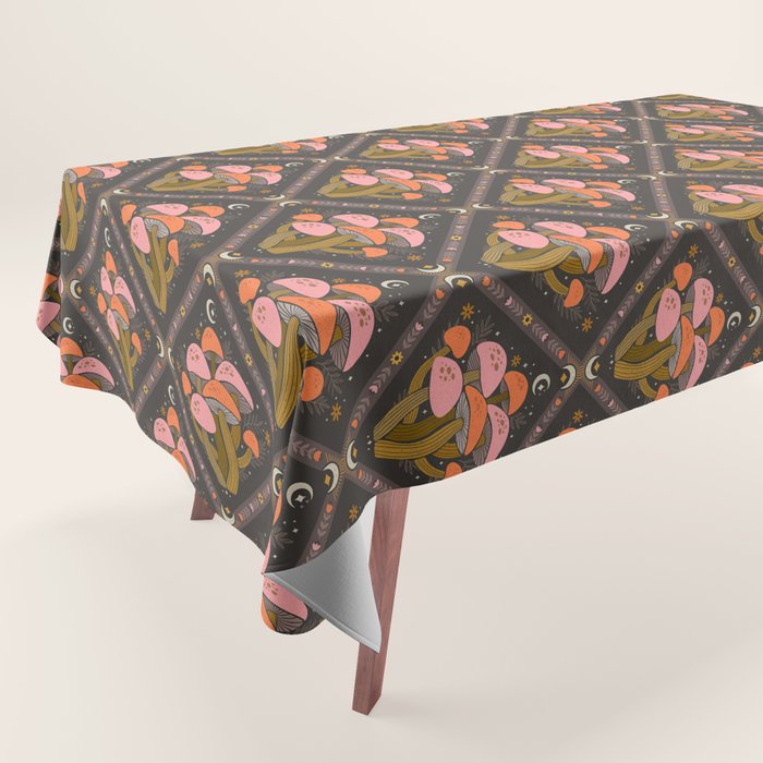 Mushrooms and Moons - Dark Tablecloth Gallery Image 1
