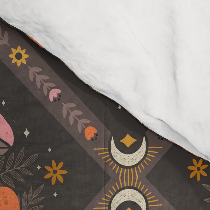 Mushrooms and Moons - Dark Comforter Gallery Image 4
