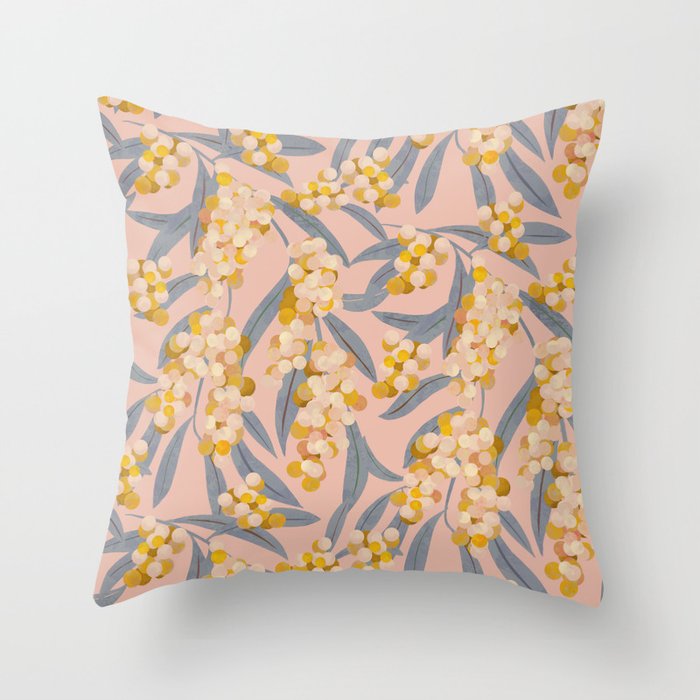  Acacia retinoides plant Throw Pillow Gallery Image 1