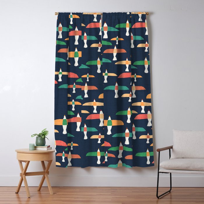 Vintage seagull Window Curtain Gallery Image 1