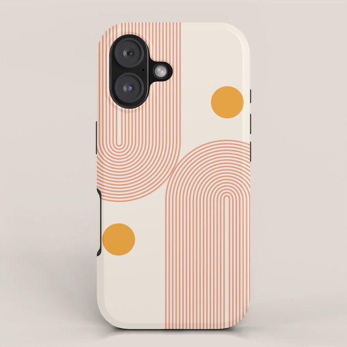 Abstraction_SUN_DOUBLE_LINE_POP_ART_Minimalism_001C iPhone Case Gallery Image 1