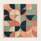 Mid Century Geometric 23C Wood Wall Art Gallery Image 1
