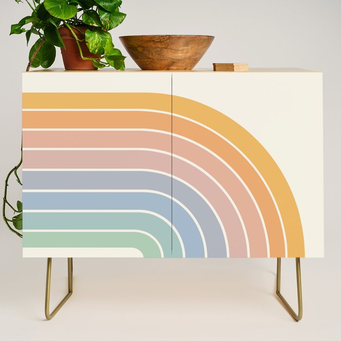 Gradient Arch XIII Retro Mid Century Modern Rainbow Credenza Gallery Image 1