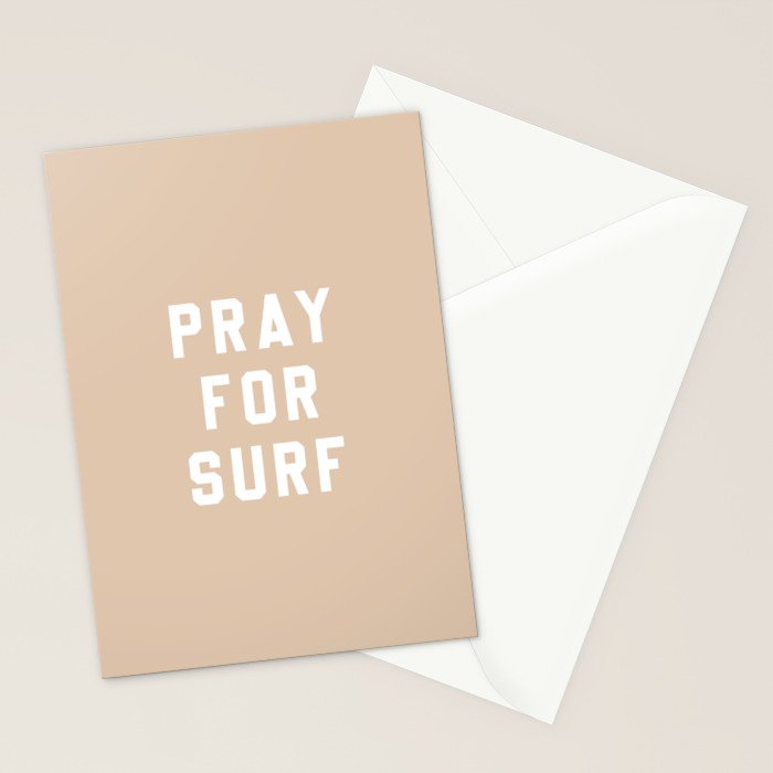 Pray for Surf - sand color Stationery Card Gallery Image 2