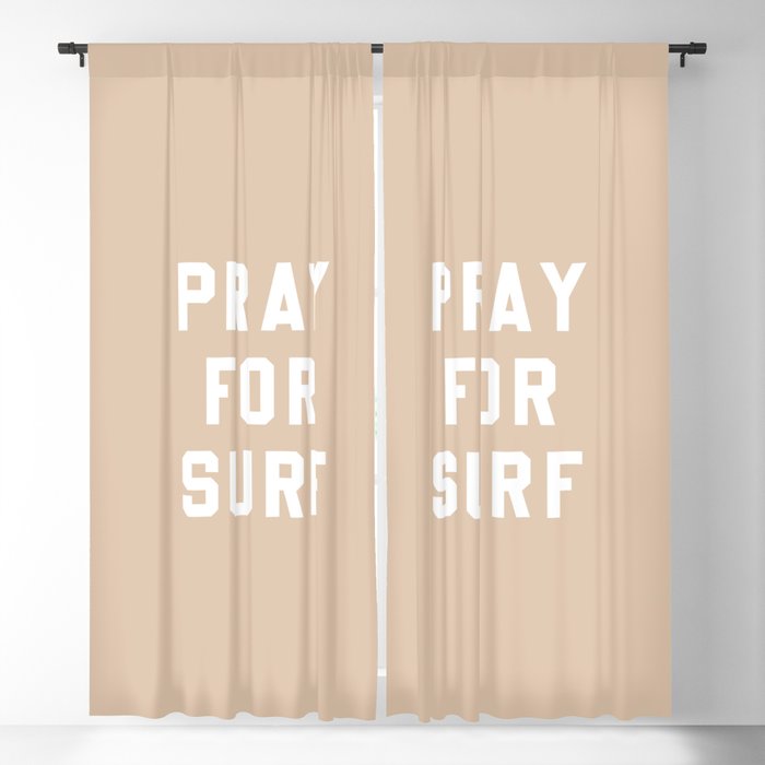 Pray for Surf - sand color Window Curtain Gallery Image 1