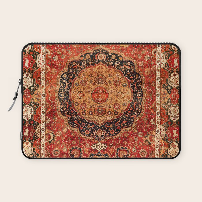 Seley 16th Century Antique Persian Carpet Print Laptop Sleeve Gallery Image 1